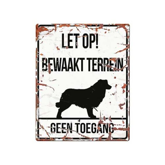 Waarschuwingsbord Vierkant Collie N 20X25Cm Wit