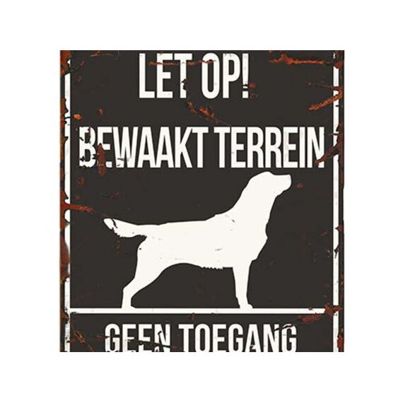 Waarschuwingsbord Vierkant Retriever N 20X25Cm Zwart