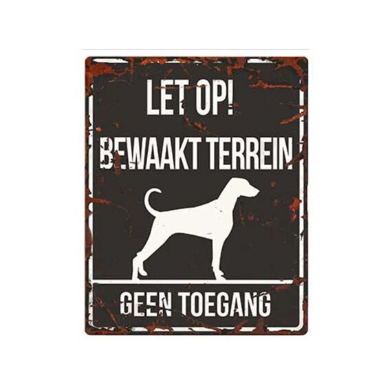 Waarschuwingsbord Vierkant Dalmatian N 20X25Cm Zwart