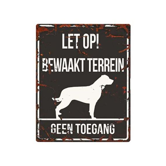 Waarschuwingsbord Vierkant Rottweiler N 20X25Cm Zwart