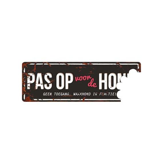 Waarschuwing Pas Op Voor De Hond N 40X14Cm Zwart/Rood