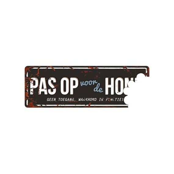 Waarschuwing Pas Op Voor De Hond N 40X14Cm Zwart/Blauw