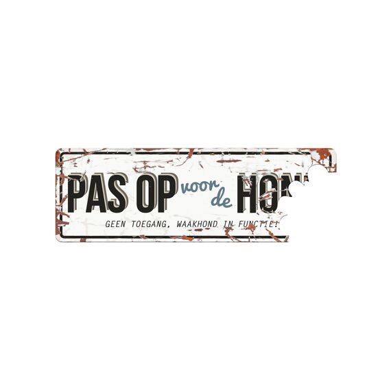 Waarschuwing Pas Op Voor De Hond  N 40X14Cm Wit/Blauw