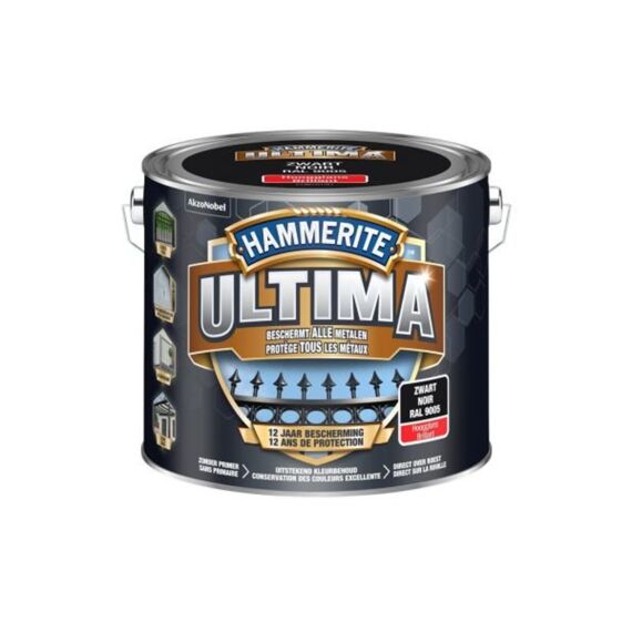 Hammerite Ultima Hoogglans Zwart / 9005 2,5L