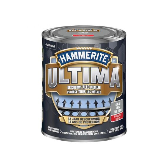 Hammerite Ultima Hoogglans Grijs / 7042 750Ml