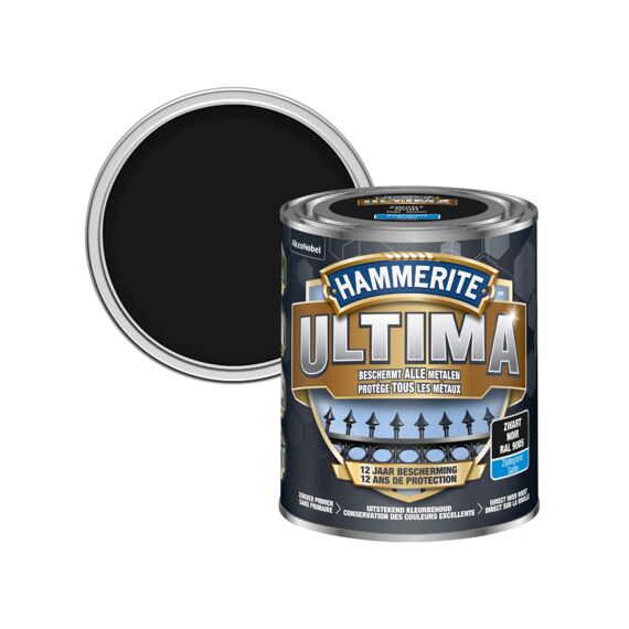 Hammerite Ultima Zijdeglans Zwart / 9005 750Ml