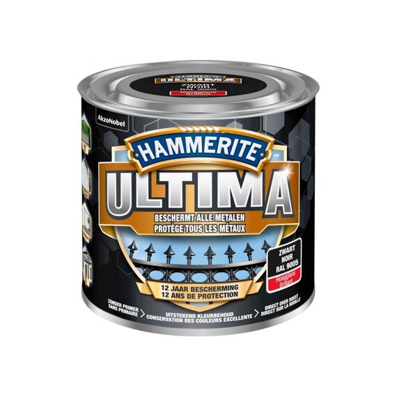 Hammerite Ultima Hoogglans Zwart / 9005 250Ml