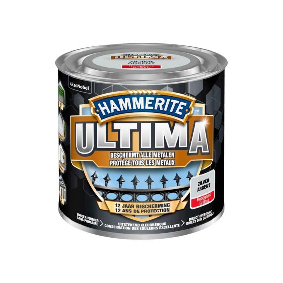 Hammerite Ultima Hoogglans Zilver 250Ml