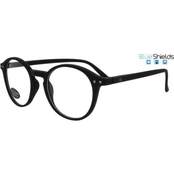 Icon Eyewear Blueshields Ilja  Reader Rubberized Black , Spring Hinge, Blueshields Lens Black +0.00