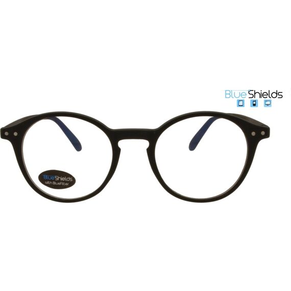 Icon Eyewear Blueshields Ilja  Reader Rubberized Black , Spring Hinge, Blueshields Lens Black +0.00