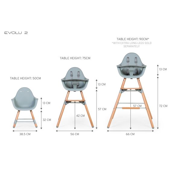 Childhome Evolu 2 Kinderstoel Naturel Munt