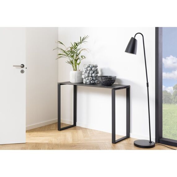 Katrine Console Table Matt Black Metal Ceramic Top 110X40X76Cm