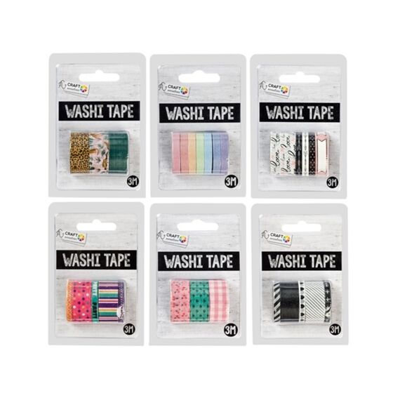 Washi Tape, 3 M, 3 Pcs, 6 Ass