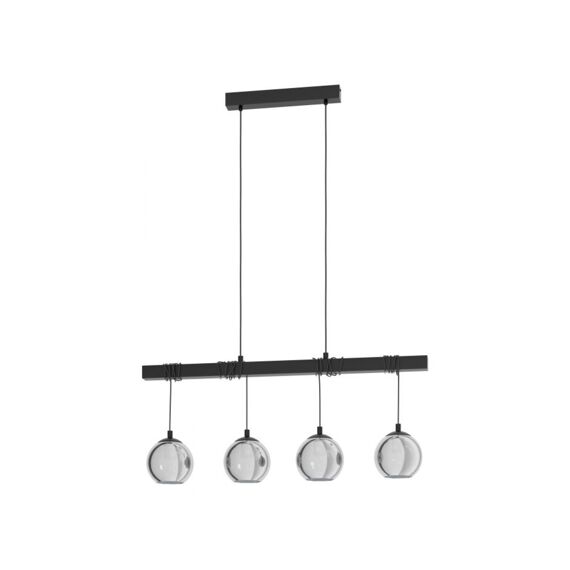 Eglo Hanglamp E27 Schwarz/Sw-Transp.Argallo