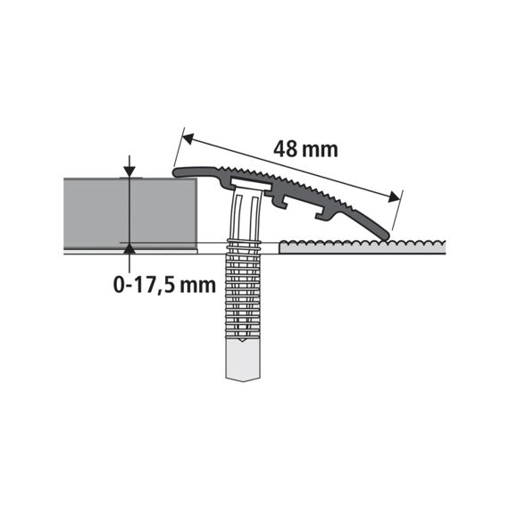 Overgangsprofiel Ov Zwart 48X10Mm 190Cm