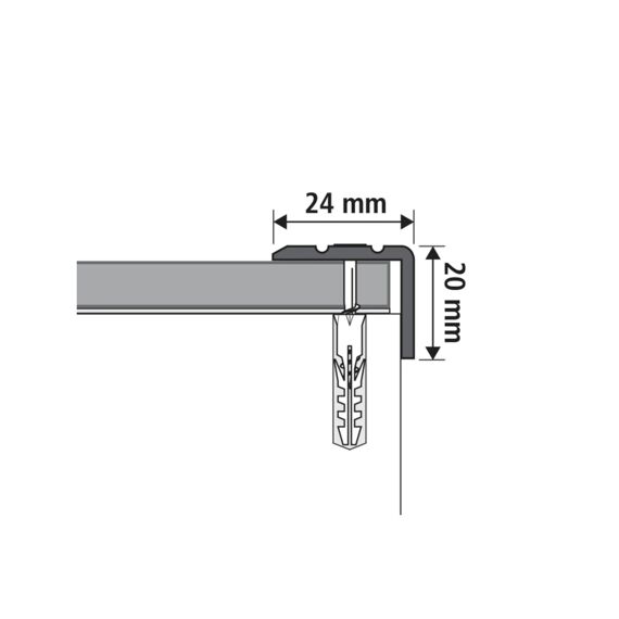 CanDo Trapprofiel Zwart 24X20Mm 95Cm