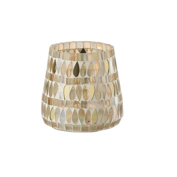 Windlicht Mozaiek Glas Beige M 12X12X12Cm