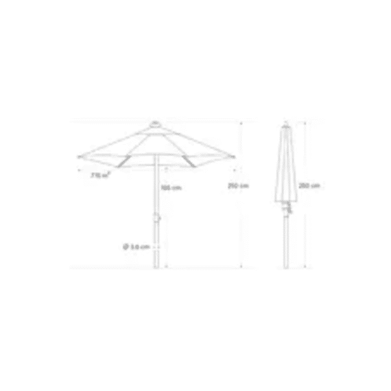 Platinum Lisboa Parasol Alu 3M Rond Anthracite/Light Grey