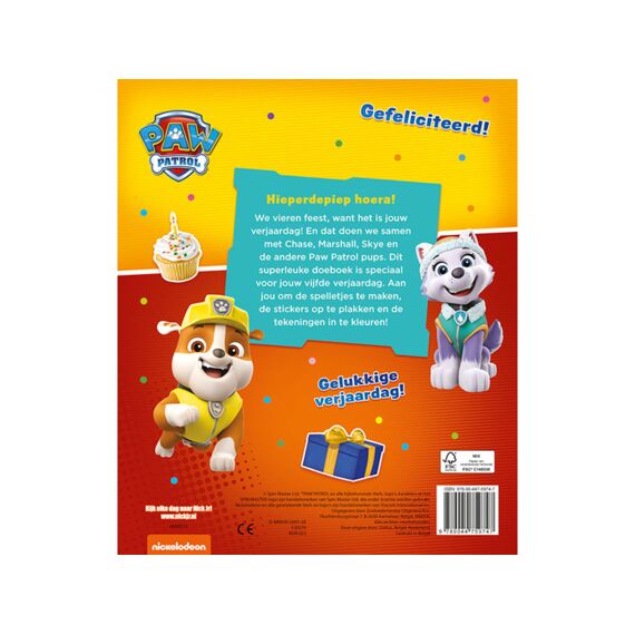 Paw Patrol Hoera 5 Jaar Verjaardagsboek