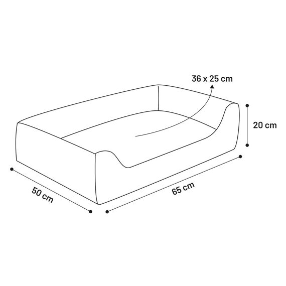 Mand Celeste Rechthoekig + Rits Beige 65X50X20Cm