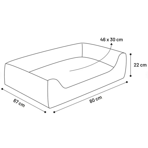 Mand Celeste Rechthoekig + Rits Beige 80X67X22Cm