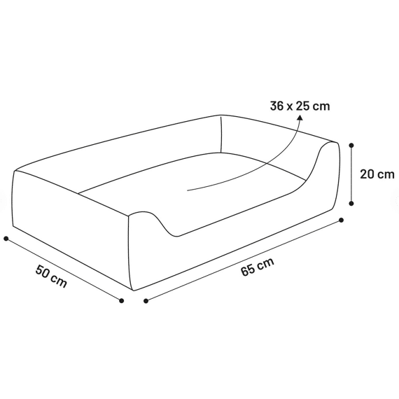Mand Celeste Rechthoekig + Rits Cognac 65X50X20Cm