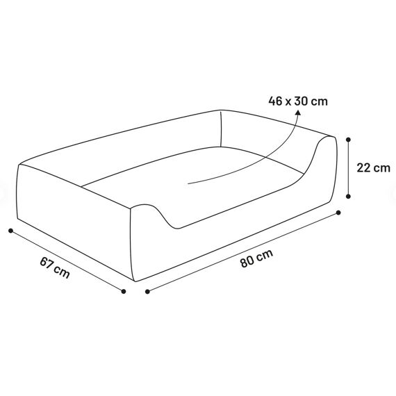 Mand Celeste Rechthoekig + Rits Cognac 80X67X22Cm
