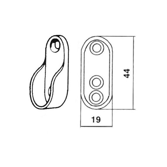 2 Buisdragers Voor Ovale Buis 44X20 Mm