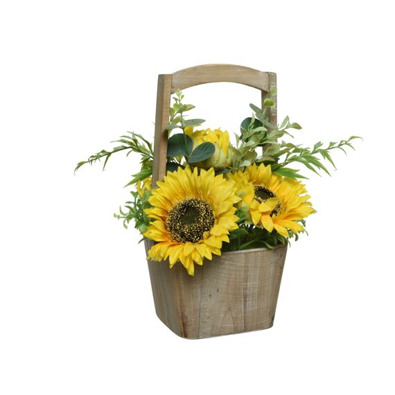 Zonnebloem Polyester L23-W23-H31Cm Geel