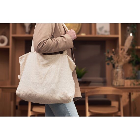 Jollein Shopper Embroidery Ivory