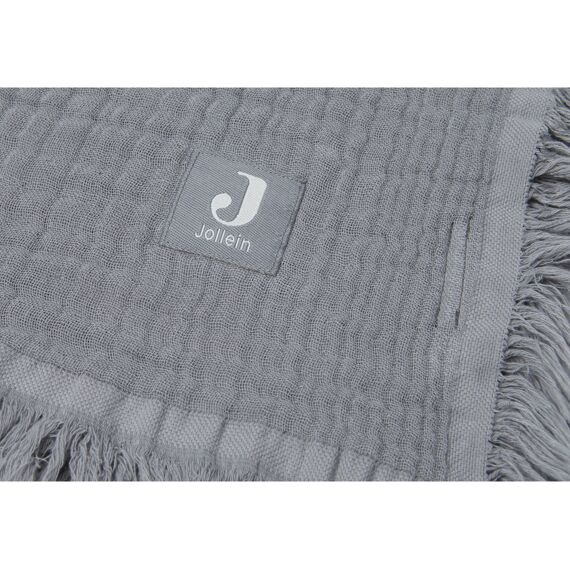 Jollein Muslin Fringe Deken 75X100Cm Storm Grey