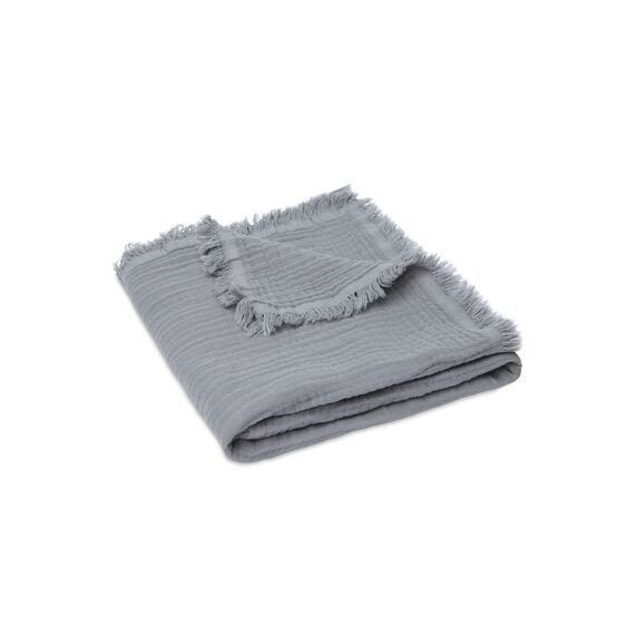Jollein Muslin Fringe Deken 75X100Cm Storm Grey