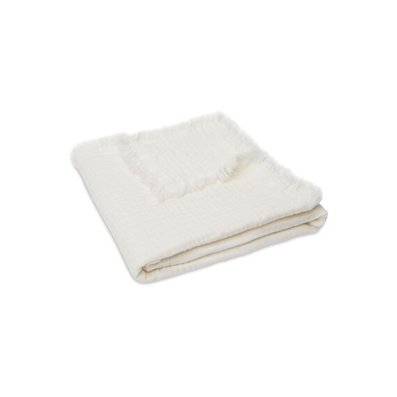 Jollein Muslin Fringe Deken 75X100Cm Ivory