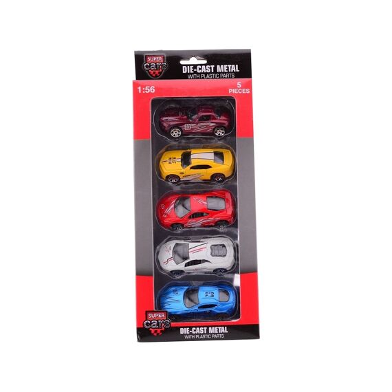 Super Cars 5 Stuks Die-Cast Auto'S In Doos 1:56