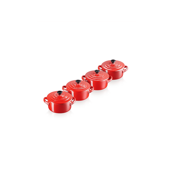Le Creuset Set Of 4 Mini Coc 10 Cm Cerise