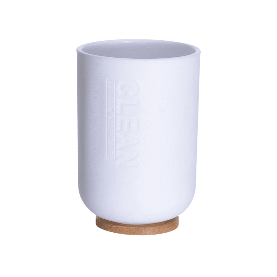 Mok Pp 300Ml D7Xh11Cm Wit Met Bamboe