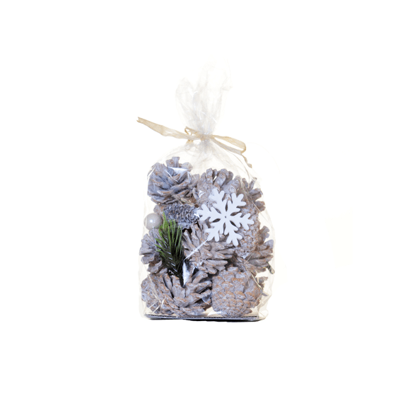 Material Bag Pinecone Pearl 16cm