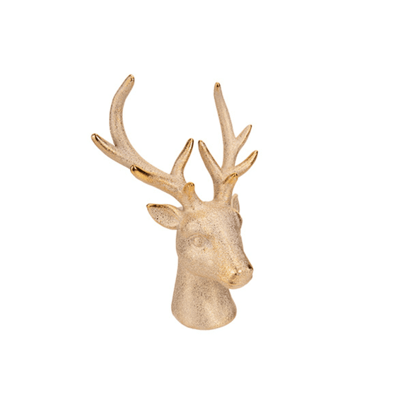 Hertenkop Goud 15.5X10Xh18.3Cm Andere Keramiek