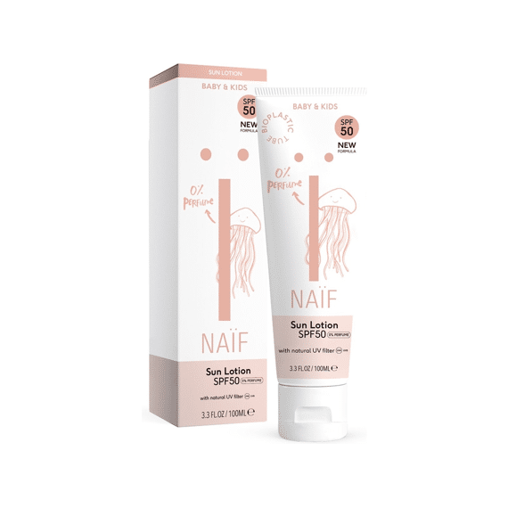 Naif Baby En Kids Zonnecreme Spf50 Lotion Zonder Parfum 100Ml