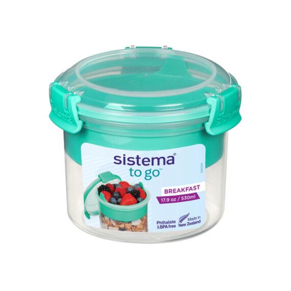 Sistema To Go Ontbijtkom Met Compartiment Breakfast Minty Teal 530Ml