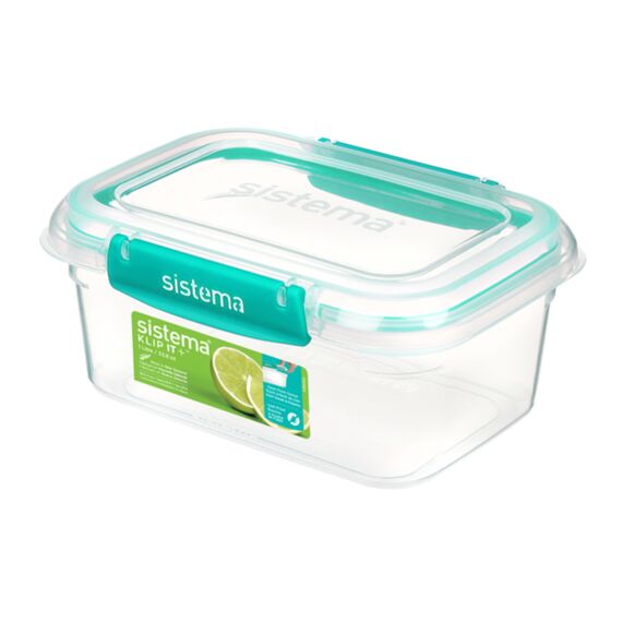 Sistema Klip It + Rechthoekige Voorraaddoos Minty Teal 1L