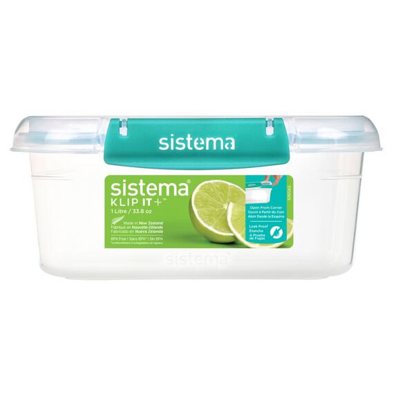 Sistema Klip It + Rechthoekige Voorraaddoos Minty Teal 1L
