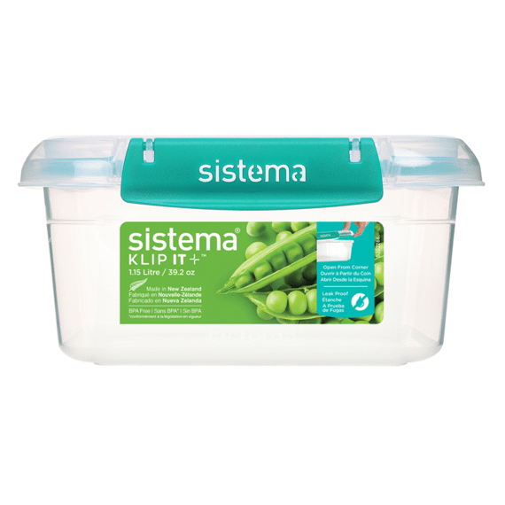 Sistema Klip It + Rechthoekige Voorraaddoos Minty Teal 1.15L
