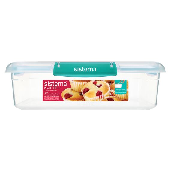 Sistema Klip It + Vierkante Voorraaddoos Minty Teal 3.5L