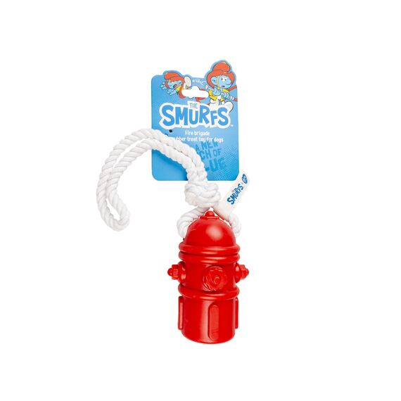 Brandweer Smurfen Rubberen Snackspeeltje 34X6X6Cm Rood