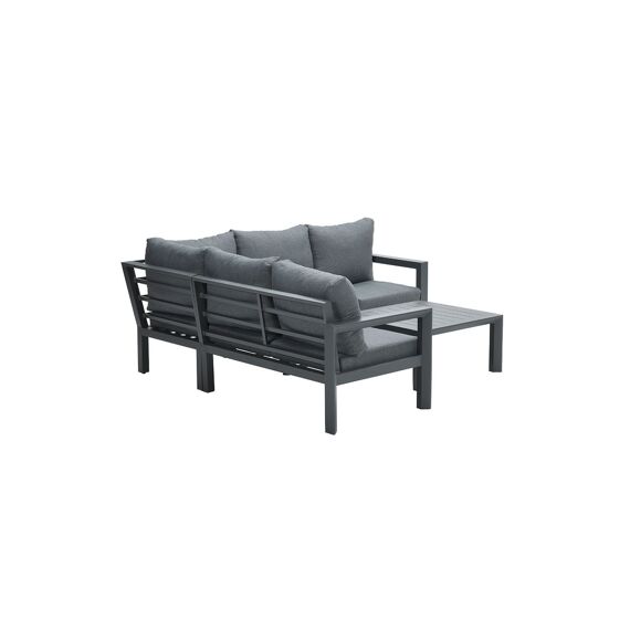 Zion Lounge Hoekset 4-Delig Carbon Black/ Mystic Grey