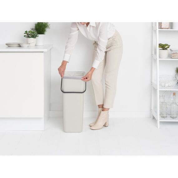 Sort&Go Afvalemmer 40L Light Grey