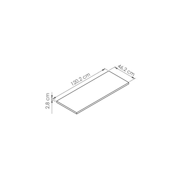 Allibert Sorento Gemelamineerd Wastafelblad 120Cm - Eik Kendal Geolied