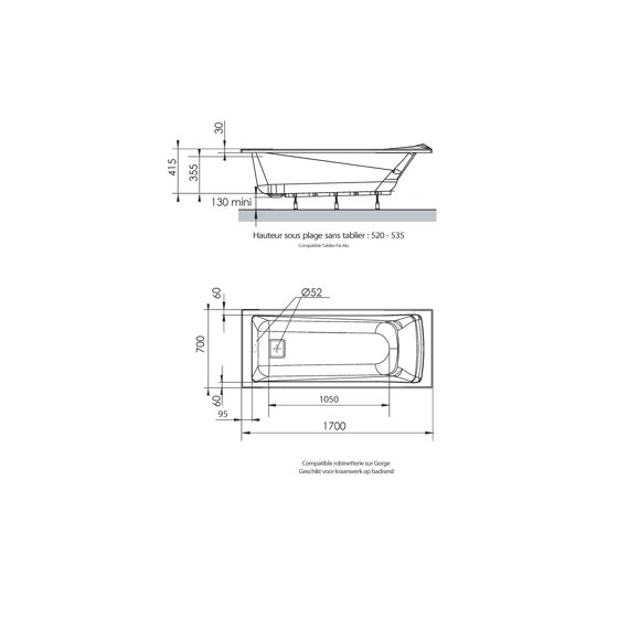 Allibert Aero Bad 170X70Cm Mq