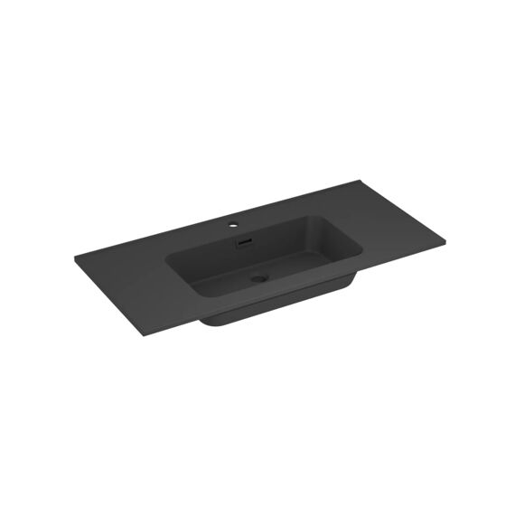 Allibert Shadow Wasftafel 100Cm - Enkele Waskom - 1 Kraan - Zwart Mat